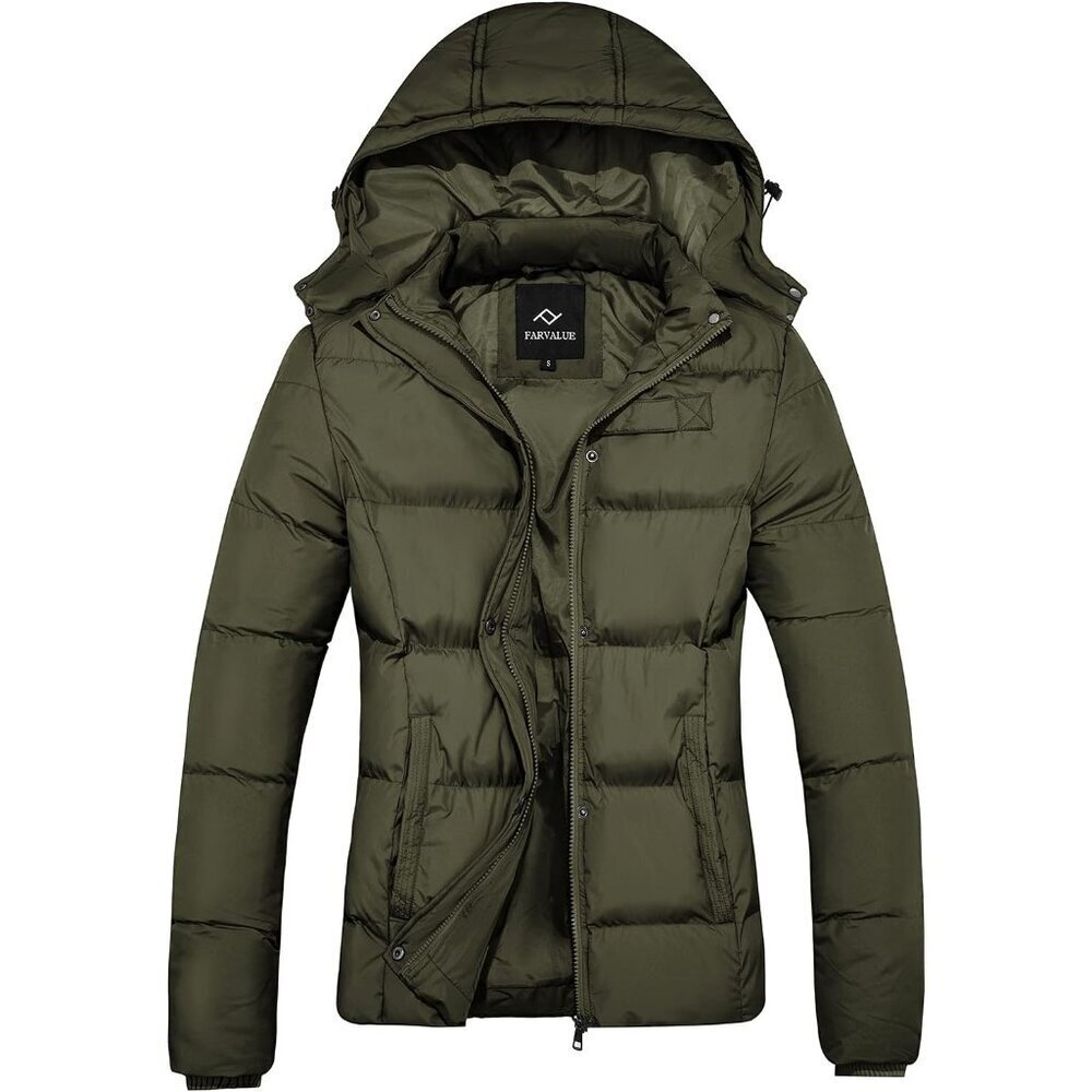 Women's Winter Coat Thicken Puffer Jacket Warm Bubble Coat with Removable Hood